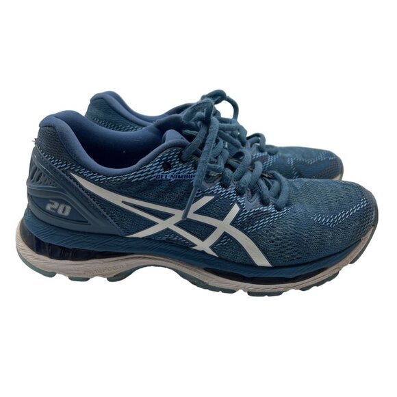 Asics Gel-Nimbus 20 Womens Running Shoes Size 7 Blue Lightweight Breathable Mesh - Picture 1 of 7
